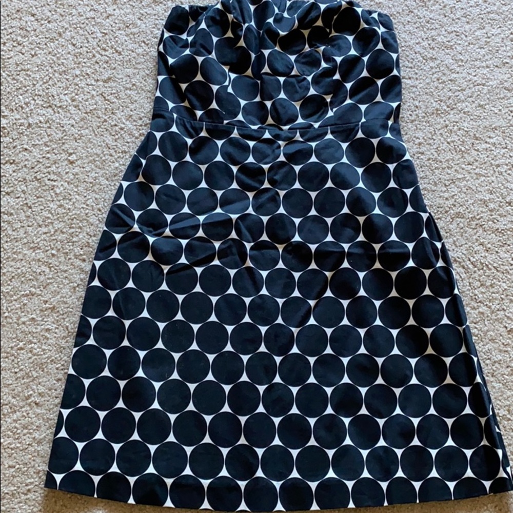 Strapless polka dot dress